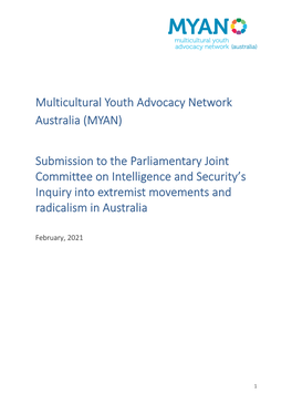 Multicultural Youth Advocacy Network Australia (MYAN) Submission to the Parliamentary Joint Committee on Intelligence and Secur