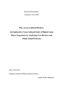 Play Across Cultural Borders