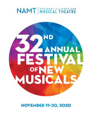 November 19–20, 2020 32Nd Annual Festival of New Musicals 1