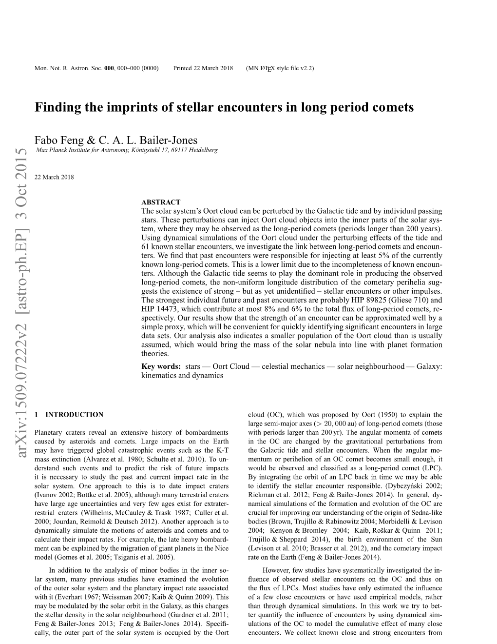 Finding the Imprints of Stellar Encounters in Long Period Comets 3