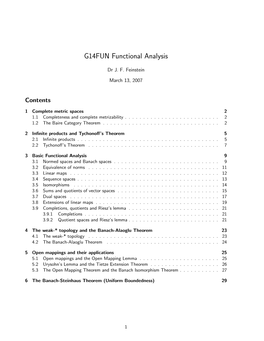 G14FUN Functional Analysis