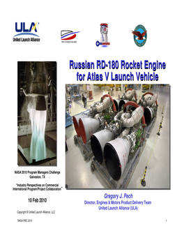 RD-180 Rocket Engine for Atlas V Launch Vehicle