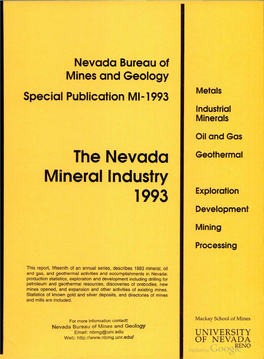The Nevada Mineral Industry-1993