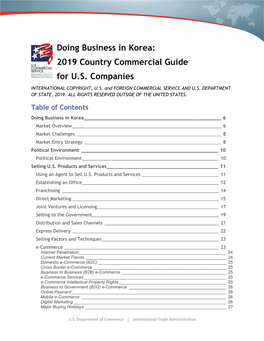 Doing Business in Korea: 2019 Country Commercial Guide for U.S