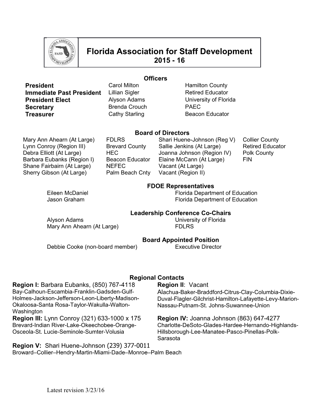 Florida Association for Staff Development