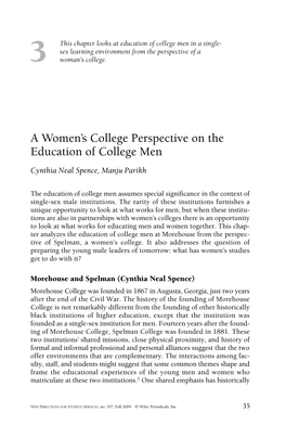 Preparing the Young Male Leaders of Tomorrow: What Has Women’S Studies Got to Do with It?