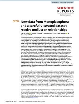 New Data from Monoplacophora and a Carefully-Curated Dataset Resolve Molluscan Relationships Kevin M
