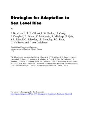 Strategies for Adaption to Sea Level Rise