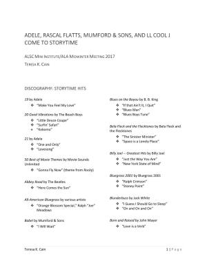 Adele, Rascal Flatts, Mumford & Sons, and Ll
