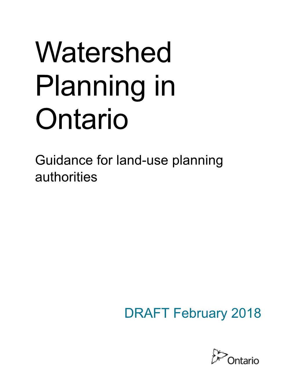 Watershed Planning in Ontario