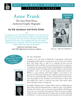 Anne Frank Reader the Anne Frank House Authorized Graphic Biography
