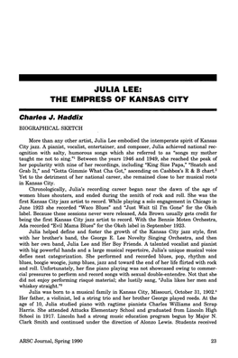 Julia Lee: the Empress of Kansas City