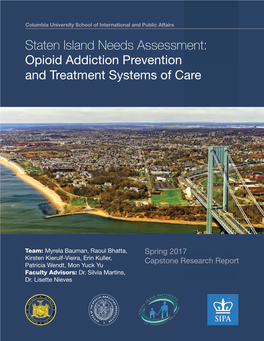 Staten Island Needs Assessment: Opioid Addiction Prevention and Treatment Systems of Care