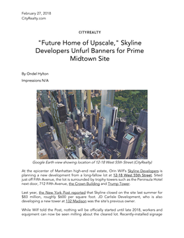 "Future Home of Upscale," Skyline Developers Unfurl Banners for Prime Midtown Site