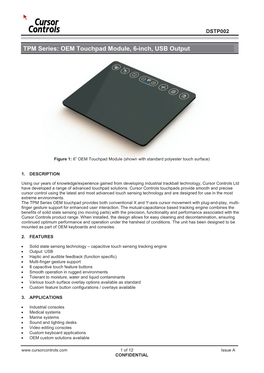 TPM Series: OEM Touchpad Module, 6-Inch, USB Output