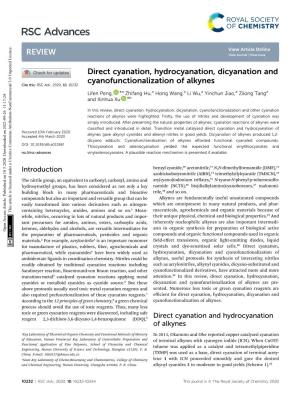 Direct Cyanation, Hydrocyanation, Dicyanation And