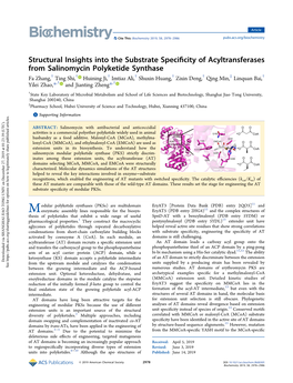 Structural Insights Into the Substrate Specificity of Acyltransferases From