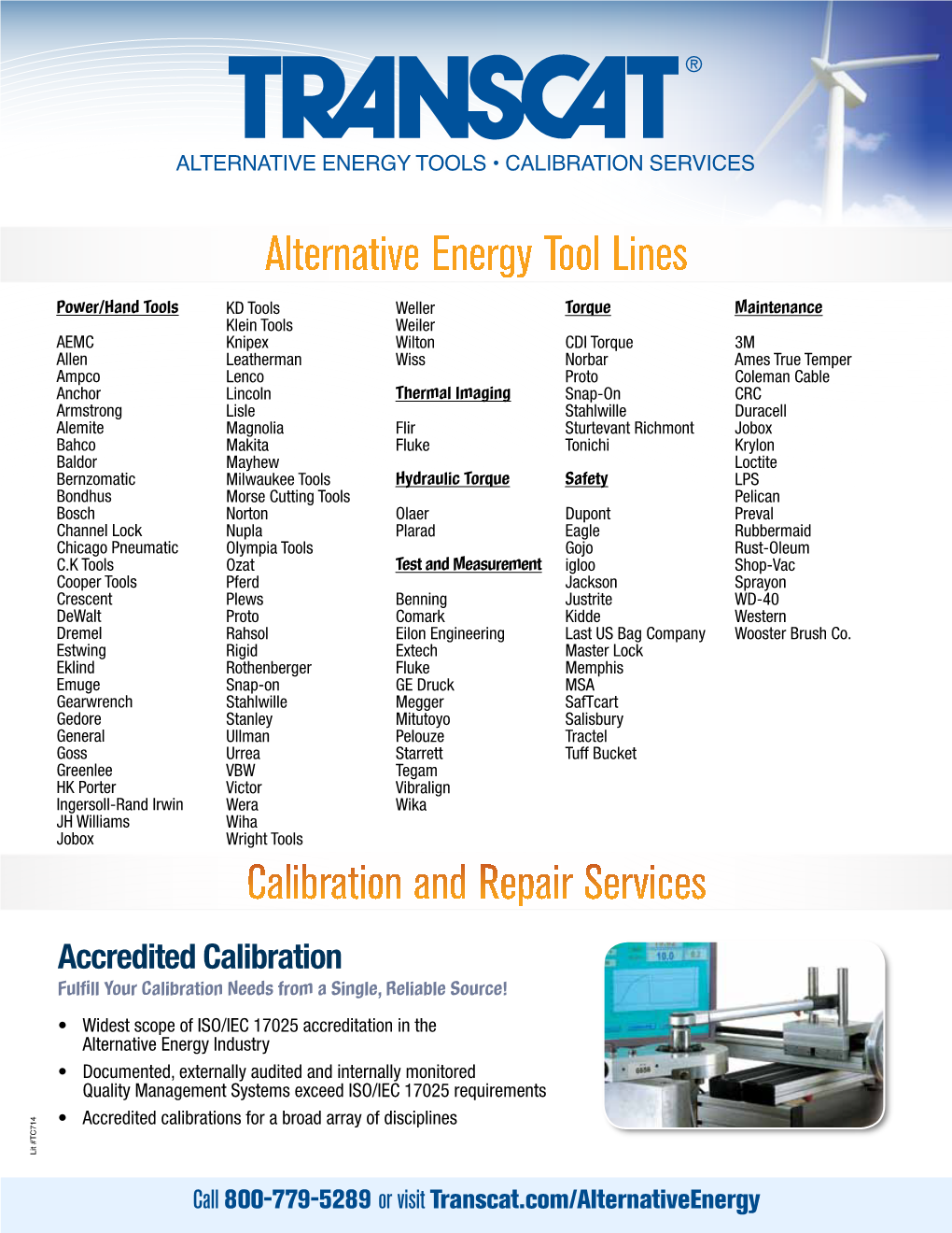 Alternative Energy Tool Lines Calibration and Repair Services