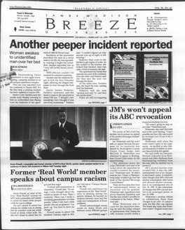 FEBRUARY 25, 1999 Another Peeper Incident Reported Ment at 1405-M Devon Lane