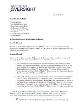 Attorney General Barr Letter on Mueller Report, LAWFARE (Mar. 24, 2019, 3:44 PM)