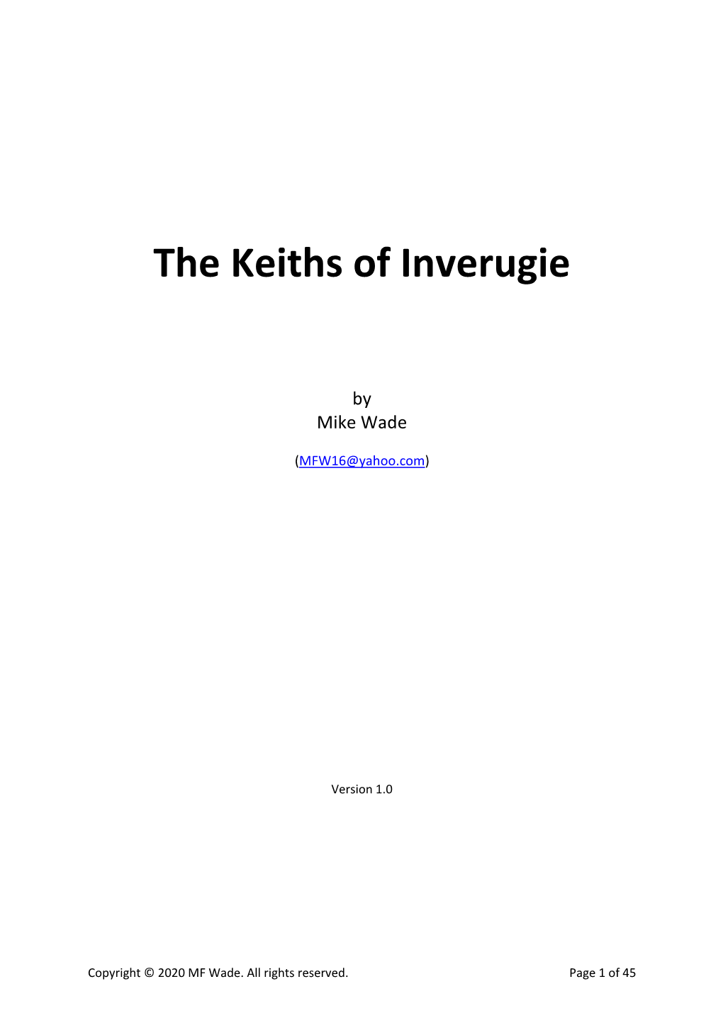 The Keiths of Inverugie