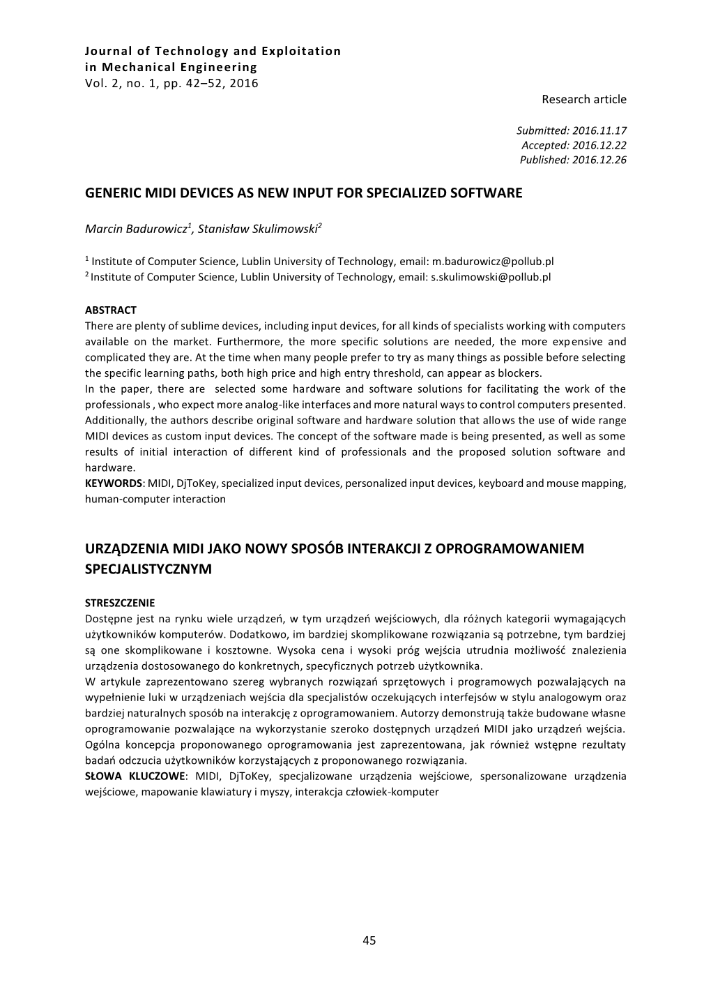 Generic Midi Devices As New Input for Specialized Software