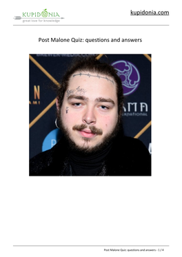 Post Malone Quiz: Questions and Answers