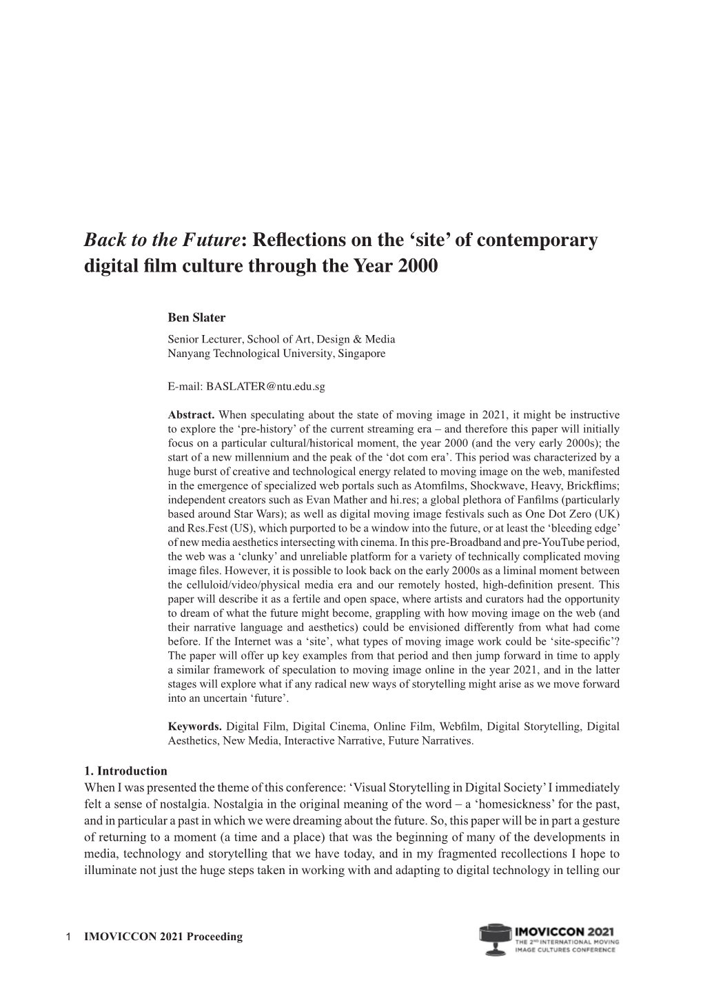 Of Contemporary Digital Film Culture Through the Year 2000
