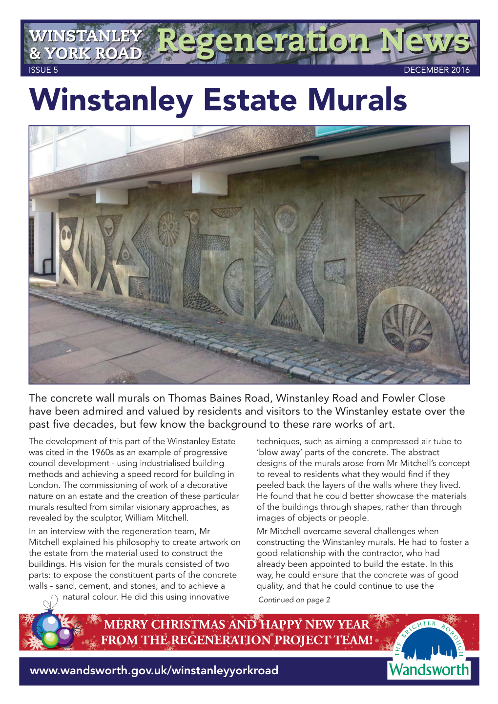 Winstanley and York Road Regenration News