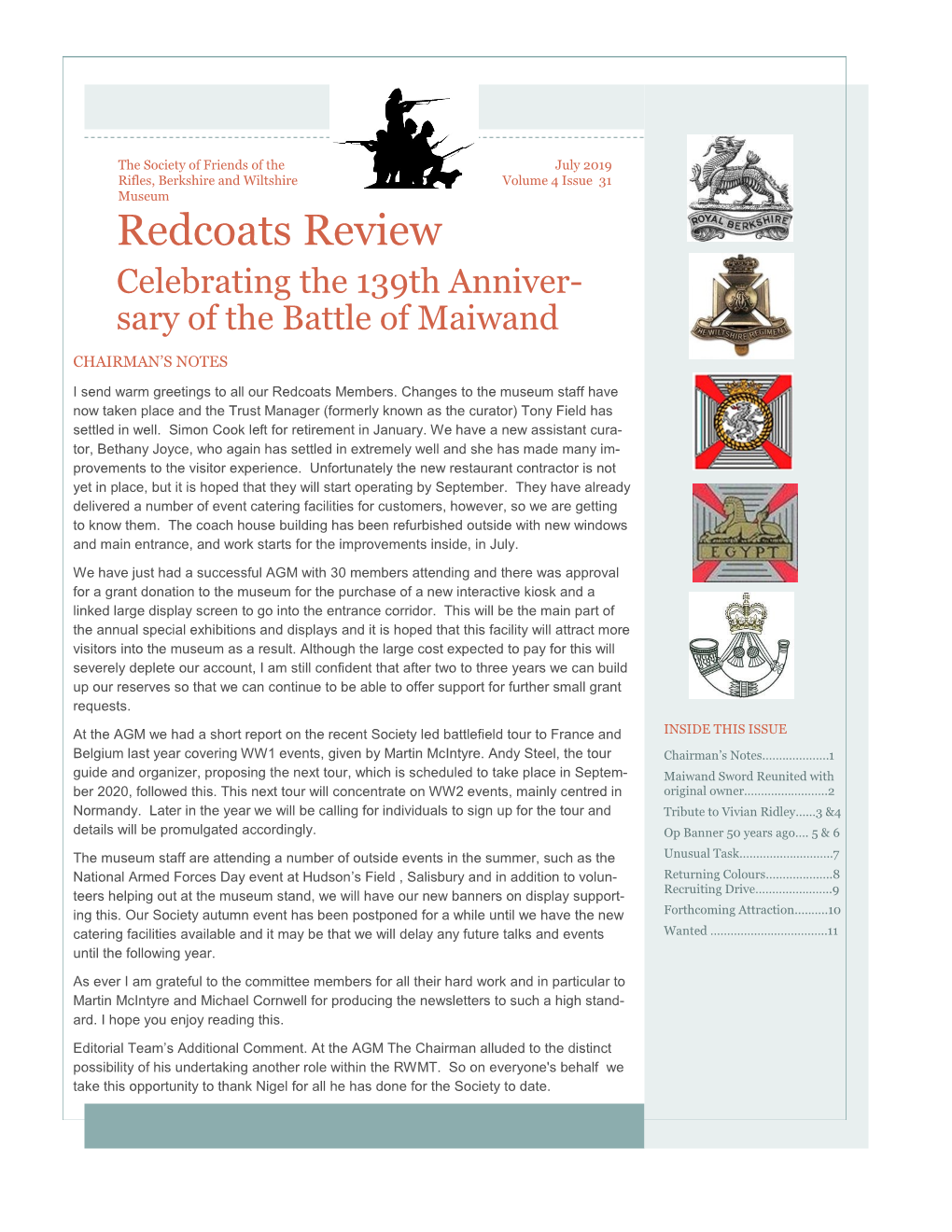 Redcoats Review Celebrating the 139Th Anniver- Sary of the Battle of Maiwand