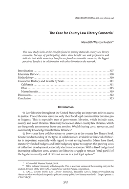 The Case for County Law Library Consortia*