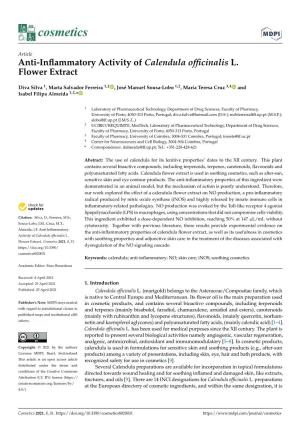 Anti-Inflammatory Activity of Calendula Officinalis L. Flower Extract