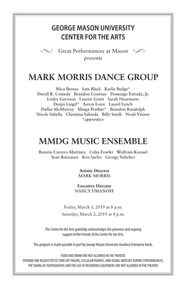 Mark Morris Dance Group Mmdg Music Ensemble