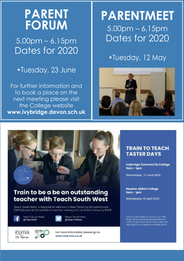 Dates for 2020 Dates for 2020 •Tuesday, 12 May •Tuesday, 23 June