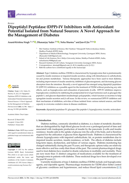 Dipeptidyl Peptidase (DPP)-IV Inhibitors with Antioxidant Potential Isolated from Natural Sources: a Novel Approach for the Management of Diabetes