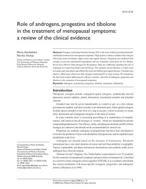 Role of Androgens, Progestins and Tibolone in the Treatment of Menopausal Symptoms: a Review of the Clinical Evidence