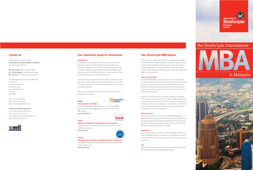 Malaysia MBA Leaflet