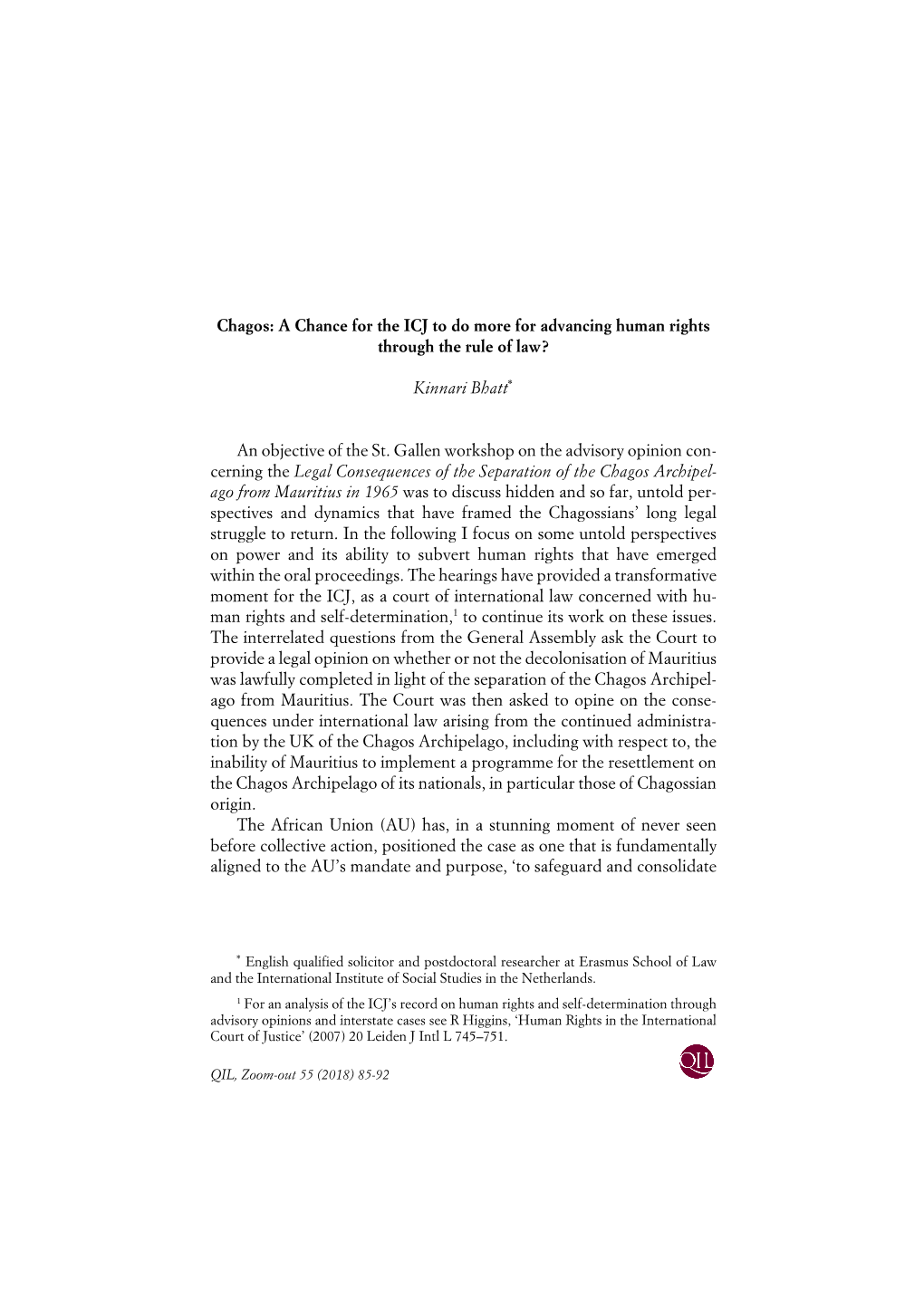 Chagos: a Chance for the ICJ to Do More for Advancing Human Rights Through the Rule of Law?