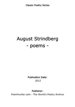 August Strindberg - Poems
