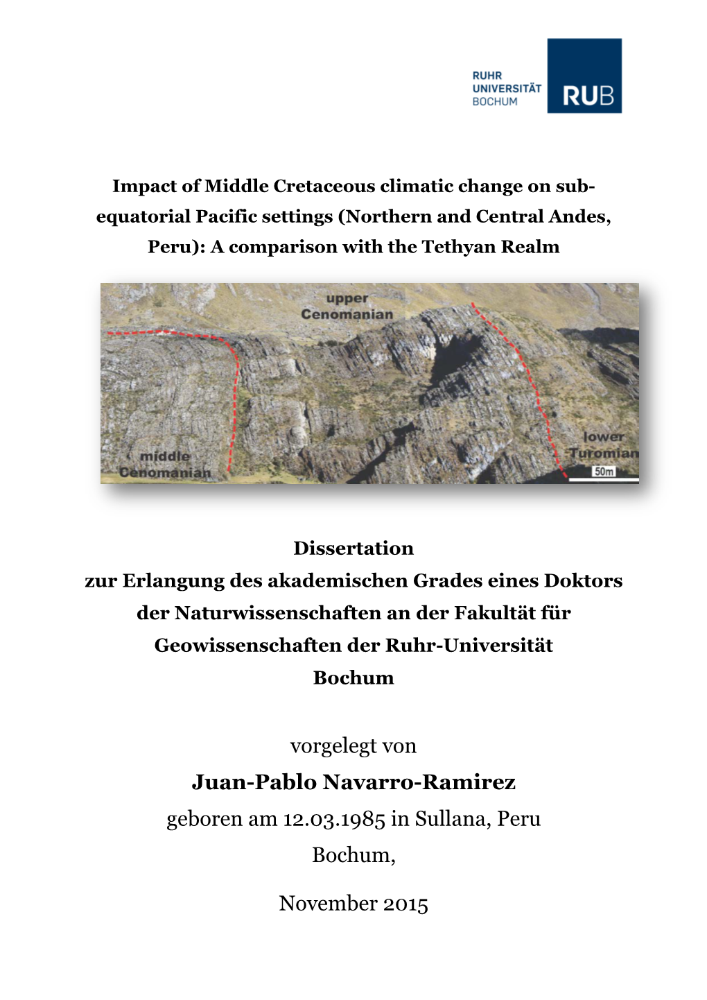 Impact of Middle Cretaceous Climatic Change on Sub- Equatorial Pacific Settings (Northern and Central Andes, Peru): a Comparison with the Tethyan Realm