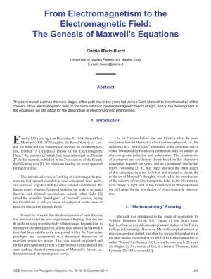 The Genesis of Maxwell's Equations