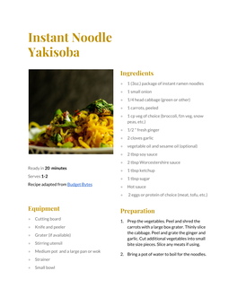 Instant Noodle Yakisoba
