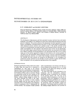 Developmental Studies on Glyoxysomes in R I C I N U S Endosperm