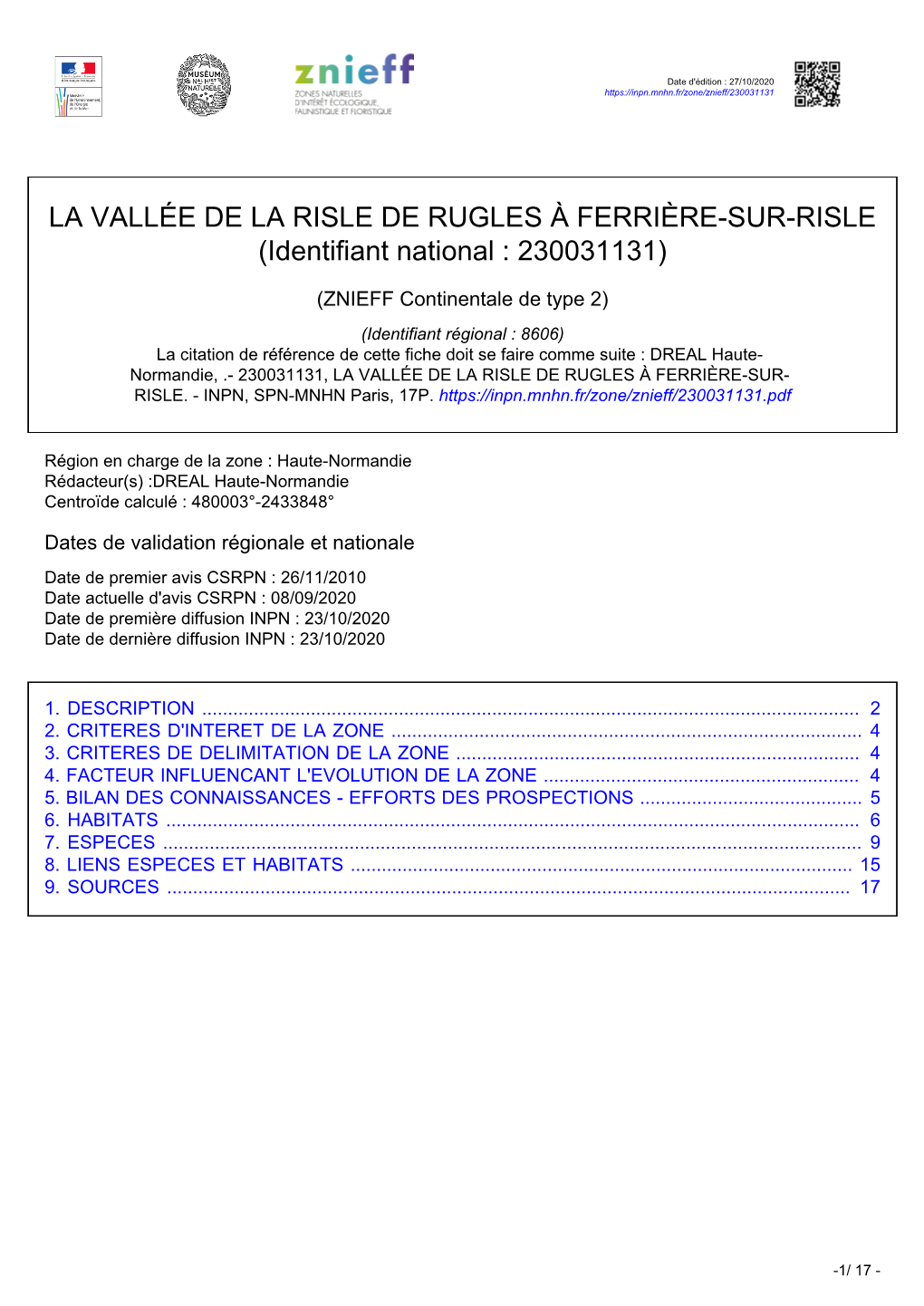 LA VALLÉE DE LA RISLE DE RUGLES À FERRIÈRE-SUR-RISLE (Identifiant National : 230031131)