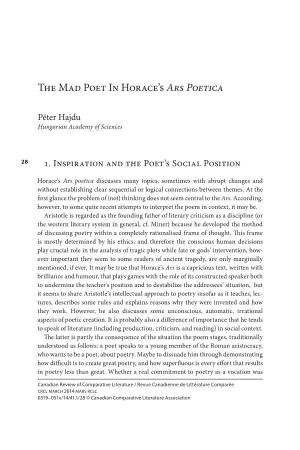 The Mad Poet in Horace's Ars Poetica