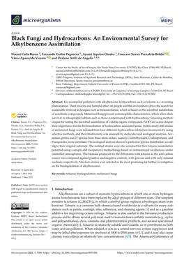 Black Fungi and Hydrocarbons: an Environmental Survey for Alkylbenzene Assimilation