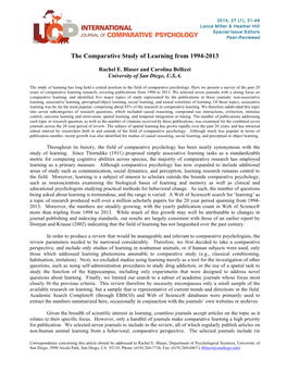 The Comparative Study of Learning from 1994-2013