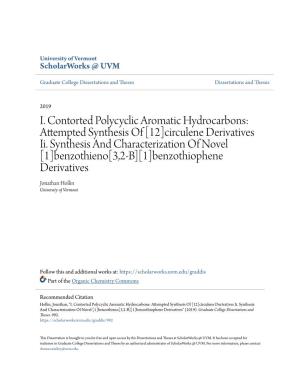 I. Contorted Polycyclic Aromatic Hydrocarbons: Attempted Synthesis of [12]Circulene Derivatives Ii