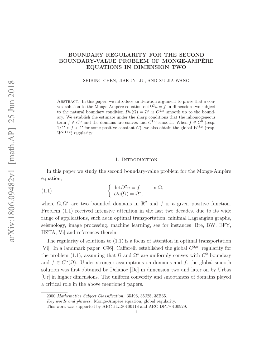 Arxiv:1806.09482V1 [Math.AP]