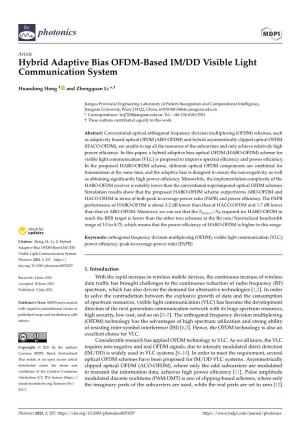Hybrid Adaptive Bias OFDM-Based IM/DD Visible Light Communication System